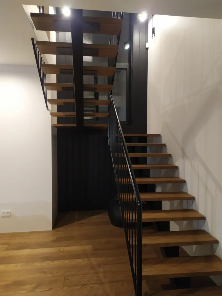 Metal & wood Stairs