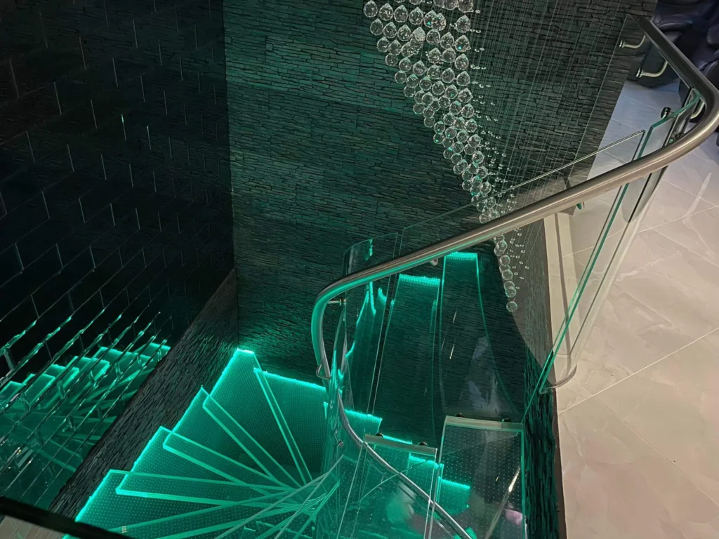Glass stairs