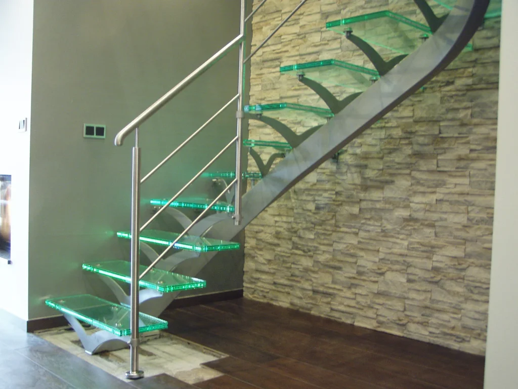 Glass stairs