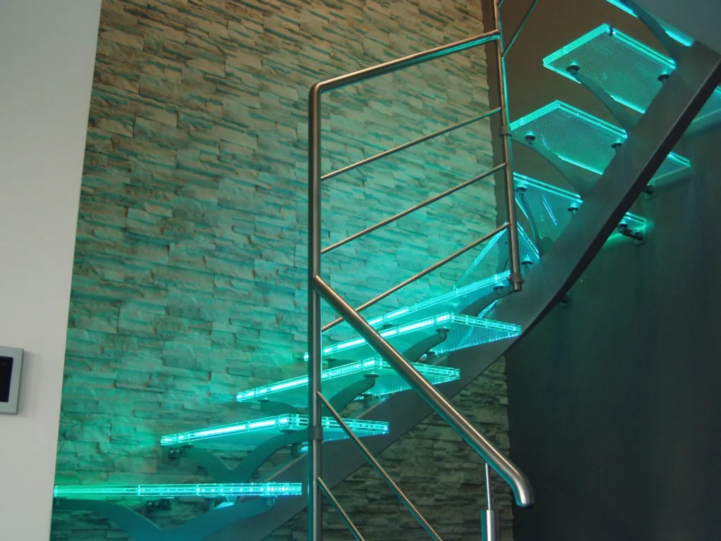 Glass stairs