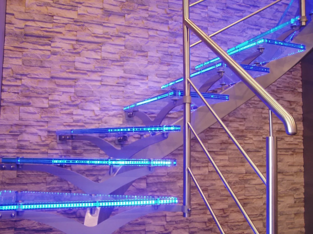 Glass stairs